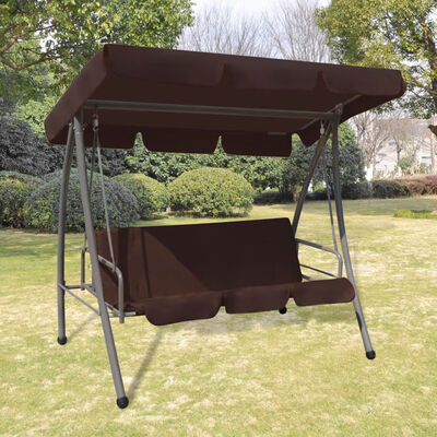 

Outdoor Swing Chair with Canopy Coffee