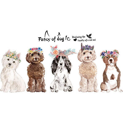 

PVC Waterproof Removable Cute Puppy Wall Stickers DIY Self-Adhesive Decals