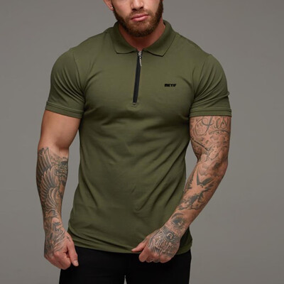 

Toponeto Mens Summer New Style Fashion Sports Fitness Collar Short Sleeves Blouse Top