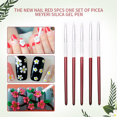 

Toponeto 5pcs UV Gel Acrylic Nail Art Brush Painting Pen Set Nail Design Manicure Tool