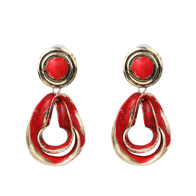 

2019 New ZA Gold Flower Resin Fringed Drop Earrings for Women Vintage Statement Dangle Earrings Jewelry Bohemian Wedding Gift