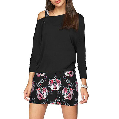 

Tailored 2PcsSet Fashion Women Long Sleeve Shirt Blouse And Short Dress Suit Sets
