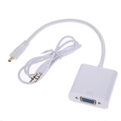 

1080P Micro HDMI to VGA with Audio Video Converter Adapter Cable