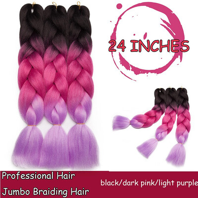 

Braiding Hair Ombre for crochet Hair Weave with Synthetic&Twist Braiding Hair Extensions Dark black 100gpc