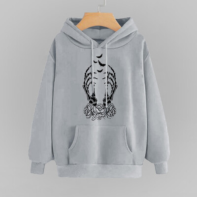 

Tailored Women Print Long Sleeve Casual Hooded Casual Pullover Top Blouse