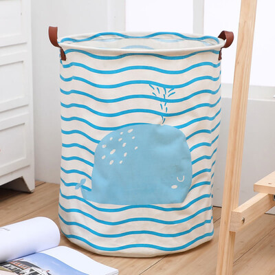 

Gobestart Cotton Linen Waterproof PE Coating Storage Basket Sundries Storage Box