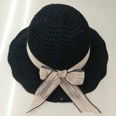 

Summer breathable fishermans hat Korean version Baitie Japanese female hat eaves fishermans hat sunshade knitted hat foldable
