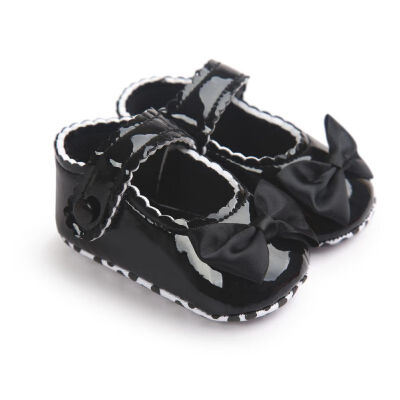 

Newborn Baby Shoes PU Spring Girls Shoes Bowknot Soft Bottom Non-Slip First Walkers Wedding Princess Shoes