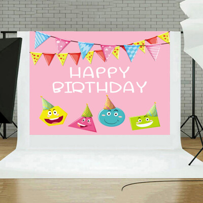 

Gobestart Happy Birthday Newborn Baby Photography Vinyl Backdrop Background Studio Props