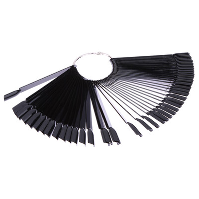 

50pcs False Nail Art Polish Practice Tips Salon Display Stick Card Black
