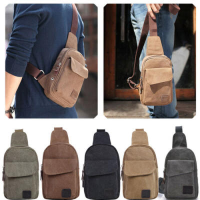 

Men Crossbody Bags Canvas One Shoulder Backpack Oblique Chest Pack Fashion Bag