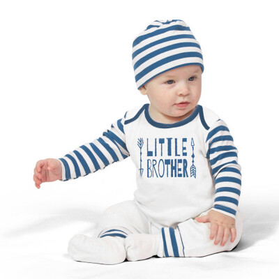 

2Pcs Newborn Baby Boys Letter Arrow Print Romper JumpsuitHat Outfits Clothes