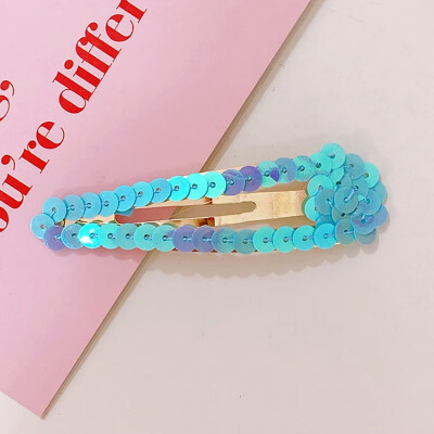 

Japanese Girls Water Drop Hair Clips Reflective Rainbow Glitter Sequins Hairpins Candy Color Side Bangs Party Snap Barrettes