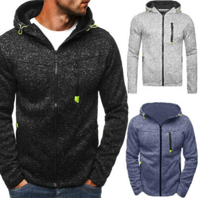 

New Men Long Sleeve Hooded Sweatshirt Warm Pullover Top Jacket Coat Outwear