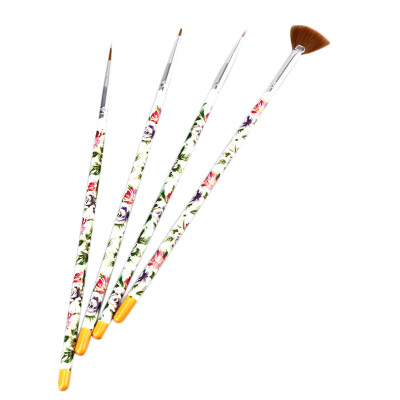 

〖Follure〗4PCS Flowers Nail Art Design Set Dotting Painting Drawing Brush Pen Tools