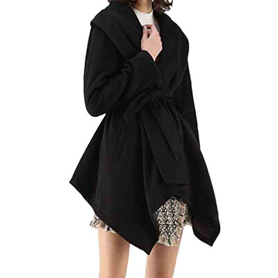 

Toponeto Womens Winter Waist Lapel Coat Trench Jacket Long Sleeve Overcoat Outwear