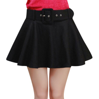 

New Fashion Autumn Winter Hairy Plus Size High Waist Saias Femininas Casual Mini Skirt Women Pleated Skirts A-line Skirt