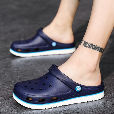 

Sandals mens summer trend Korean version of beach shoes mens slippers summer wear sandals slip-proof soft bottom hole shoes men