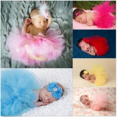 

Newborn Baby Girls HeadbandTutu Skirt Photography Props Outfits 0-24M