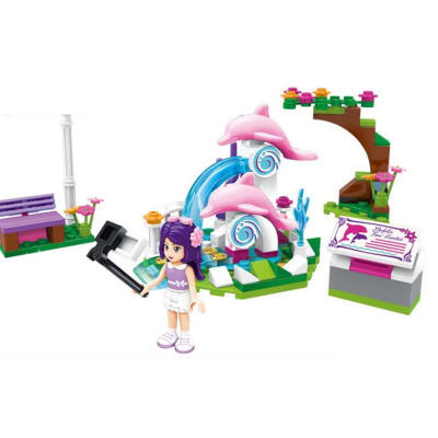 

109PCSSet Dolphin Building Blocks Educational DIY Wishing Well Pool Toy For Toddler