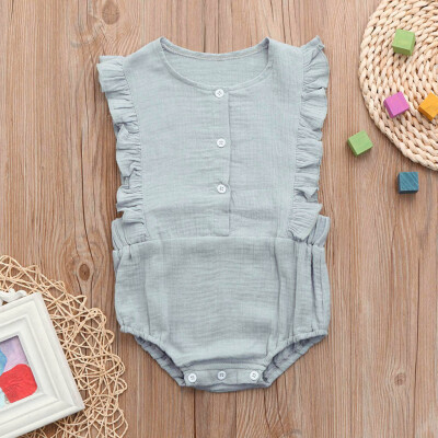 

Infant Newborn Baby Girls Ruffles Sleeveless Romper Jumpsuit Outfits Clothes