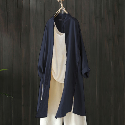 

Womens Long Sleeve Solid Color Open Front Drape Cardigan Coat Casual Coat Top