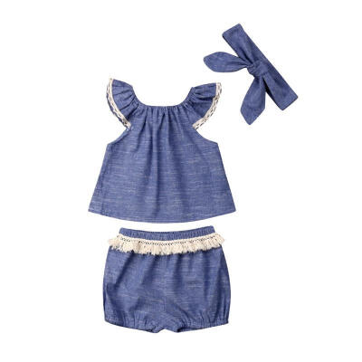 

3PCS Cute Kid Baby Girl Clothes T-shirt Top Pants ShortsHandbag Outfits Set