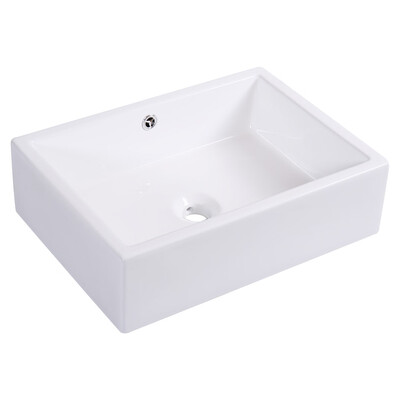 

20" Bathroom Rectangle Ceramic Vessel Sink