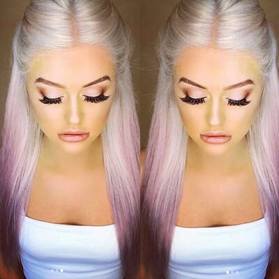 

〖Follure〗Natural Gradient Colorful Party Wig Female Long Straight Fashion Synthetic Wig