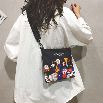 

Ins super fire Harajuku girl bag 2019 new casual wild cartoon bag Korean version of the broadband shoulder Messenger bag