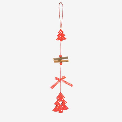 

DIY Red Christmas Snowflakes Star Tree Wooden Pendants