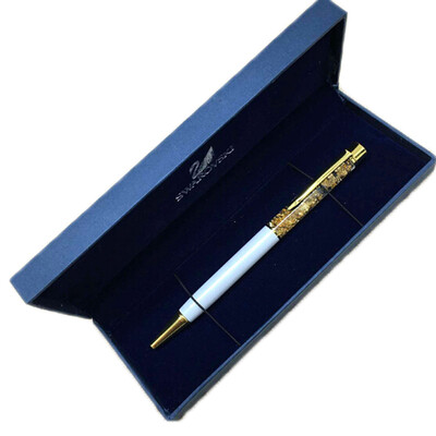 

2019 New Arrival 1pc Gold Foil Gift Pens Metal Crystal Pen Ballpoint Pens with Gold Foil Many Colors Available Gold Foil Pens
