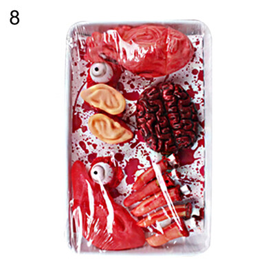 

Realistic Bloody Hand Foot Body Part Plate Halloween Decor Party Prank Props