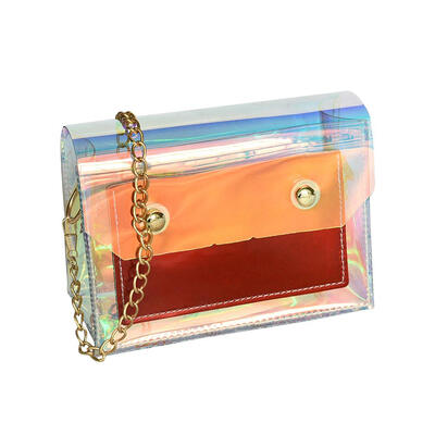 

Laser Small Shoulder Handbags Women Clear PVC Chain Casual Messenger Bags