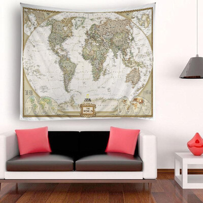 

Tapestry Wall Hanging World Map Tapestries Wall Decorative Tapestry for Bedroom Living Room Dorm 512"X591"