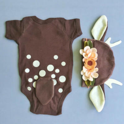 

Christmas Newborn Infant Baby Boys Girl Romper Bodysuit Deer Costume Kid Clothes