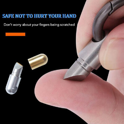 

Tiny Cutting Tool Stainless Steel Multifunctional Portable Blade Cutter Keyring Pendant Cutting Tool