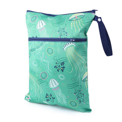 

Waterproof Reusable Wet Bag Printed Nappy Bags Diaper Bag with Two Zipper