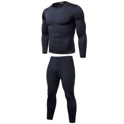 

2PCS Mens Winter Warm Ultra-Soft Fleece Lined Thermal Top & Bottom Underwear Set