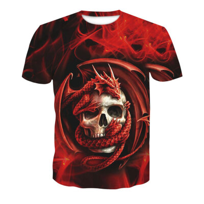 

Men\s Summer 3D Red Short-Sleeve Digital Print T-Shirt