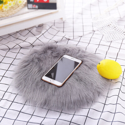 

Gobestart Soft Artificial Sheepskin Rug Chair Cover Artificial Wool Warm Hairy Carpet Gray