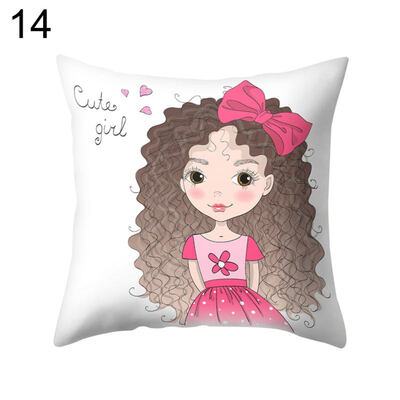 

Adorable Cute Girl Letter Throw Pillow Case Cushion Cover Sofa Bed Car Decor