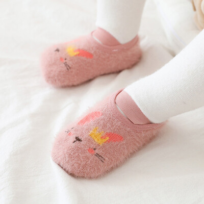 

Cartoon Baby Sock Autumn Baby Fleece floor socks Baby Cotton Non-slip Stock Fashion Floor Socks Soft Winter Warm Socks