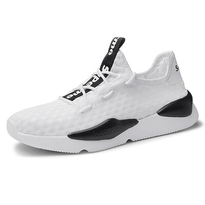 

Autumn new casual running shoes mens mesh cloth breathable sports shoes Korean version of the tide wild male students white shoes
