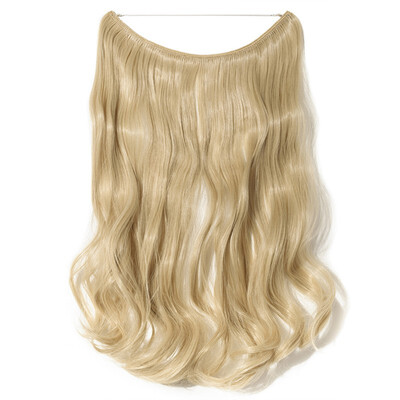 

Invisible Wire No Clips in Hair Extensions Secret Fish Line Hairpieces Silky Straight real natural Synthetic
