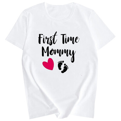 

Women Fashion First Time Mommy Short Sleeve Mom Gift Tops MotherS Day T Shirt