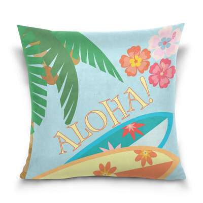 

ALAZA 16 X 16 inch Pillow Case Decorative Cushion Cover Aloha Beach Poster Pattern Pillowcase