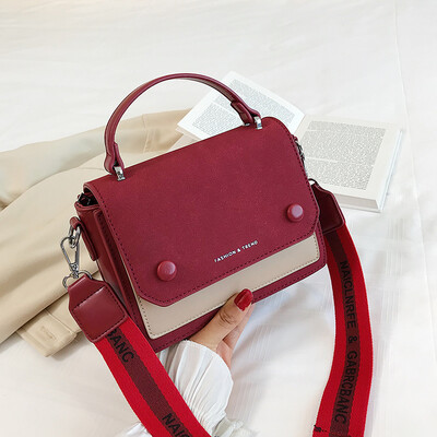 

Ins early autumn leisure bag fashion small fresh frosted contrast small square bag new 2019 womens bag messenger bag