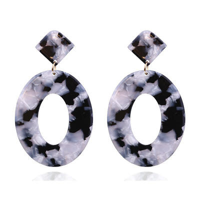 

Bohemian Earrings Geometric Big Oval Resin Drop Earrings For Women Fashion Jewelry boucle doreille femme 2019 brincos oorbellen