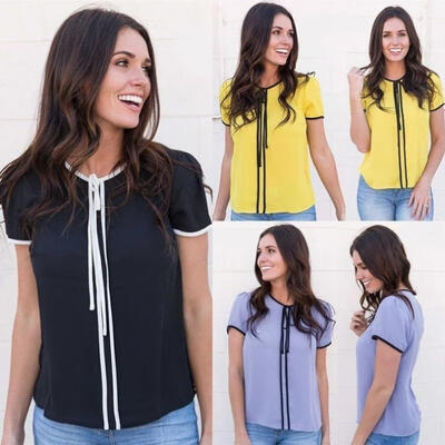 

Fashion Ladies Casual Tops T-Shirt Women Summer Loose Top Short Sleeve Blouse